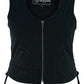 Biker Moto Black Laced Denim Vest (L/XL)