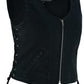 Biker Moto Black Laced Denim Vest (L/XL)