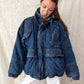 Vintage 90s In Crowd Denim Ski Jacket Southwestern Lined Oversized Coat