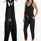 Vuori Black Lux Racerback Drawstring Harem Jogger Jumpsuit (M)