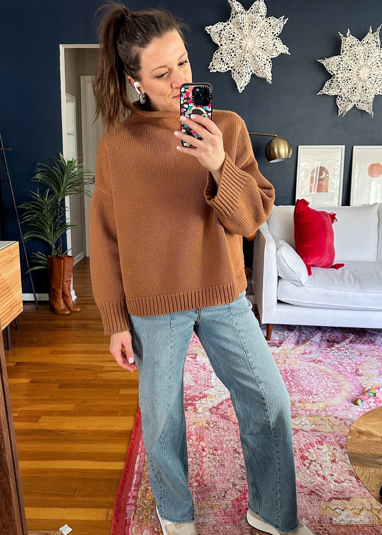 Demylee x J.Crew Heavy Wool Roll Neck Pullover Knit Sweater