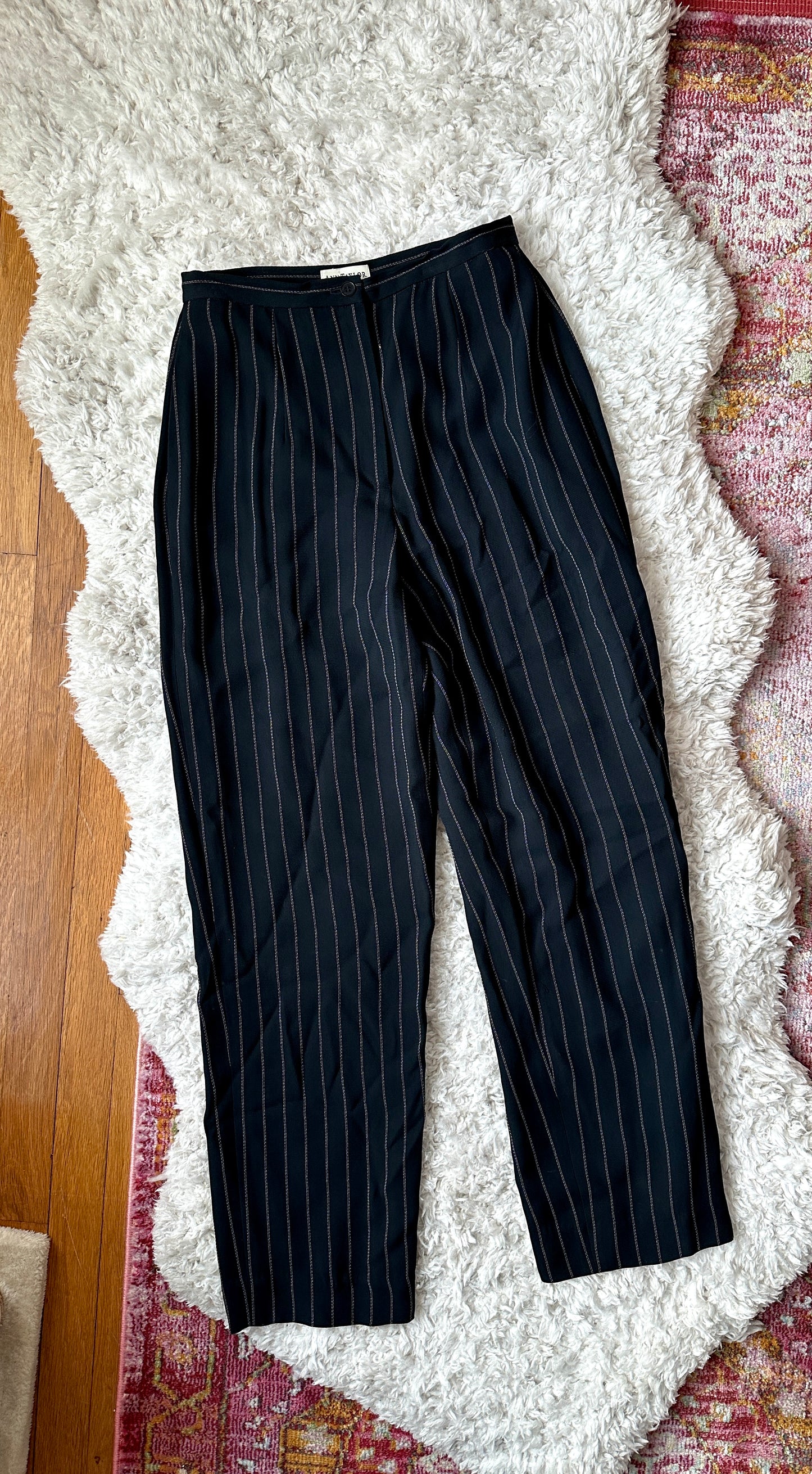 Vintage 00s Ann Taylor Navy Pinstripe Pants (6)