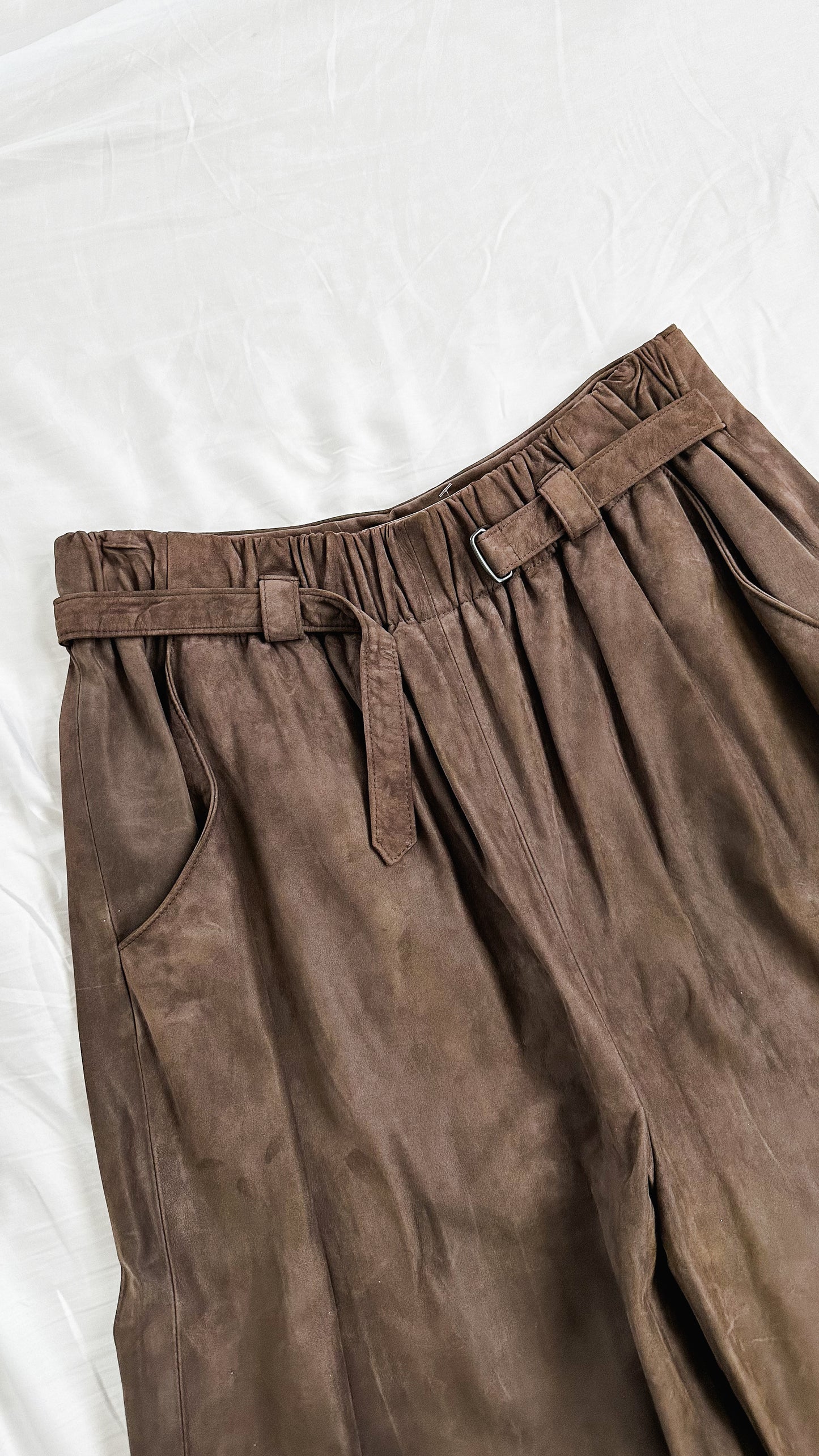 NEW Annette Görtz Brown Suede Wide Leg Pants (EU 40 or 8)