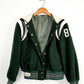 Vintage 70s Elyria Catholic Panthers Green Varsity Lettermen Jacket (S)