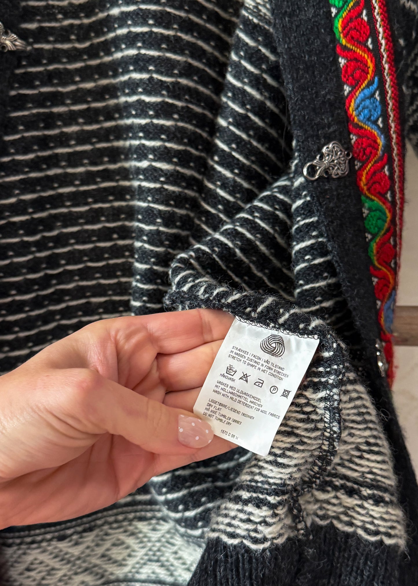 Vintage 90s Sweater Market Copenhagen Fair Isle Nordic Cardigan Sweater (L)