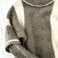 Vintage Olive Green & Cream Cozy Mohair Angora Wool Sweater (M)