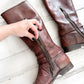 FRYE Melissa Knotted Tall Brown Leather Riding Boots (8)