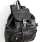 Vintage 90s Wilson’s Leather Black Large Drawstring and Buckle Backpack