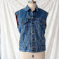 Vintage 1983 Levi’s Denim Buffalo Plaid Lined Trucker Vest (M)