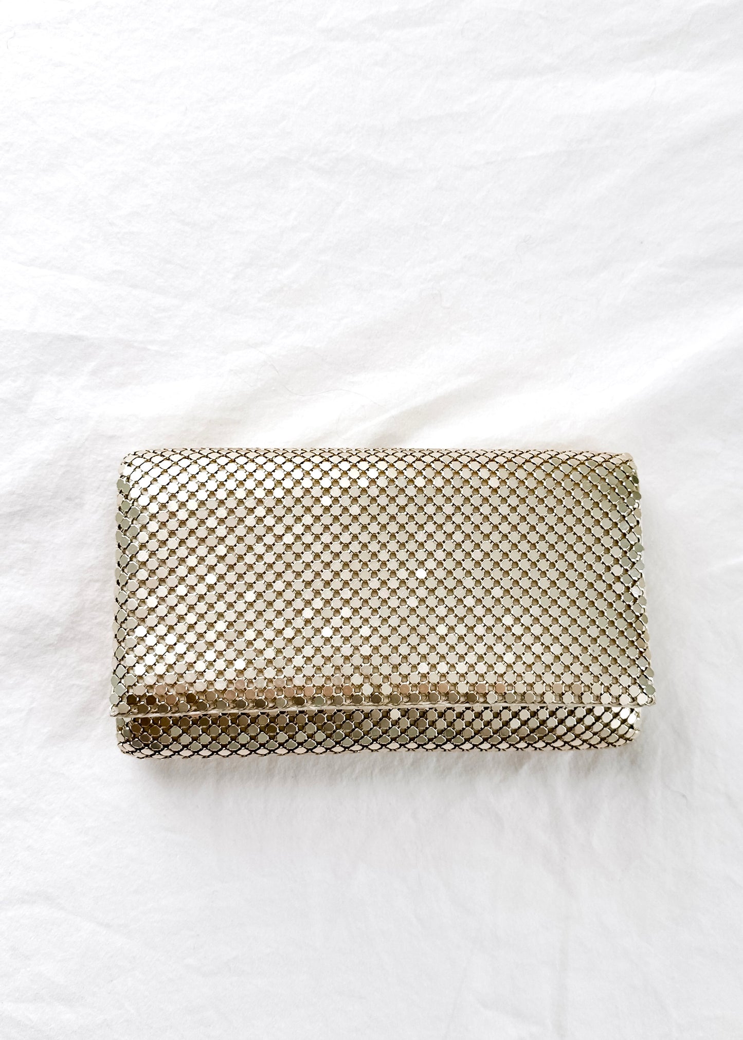 Gunne Sax Champagne Mesh Convertible Clutch Purse