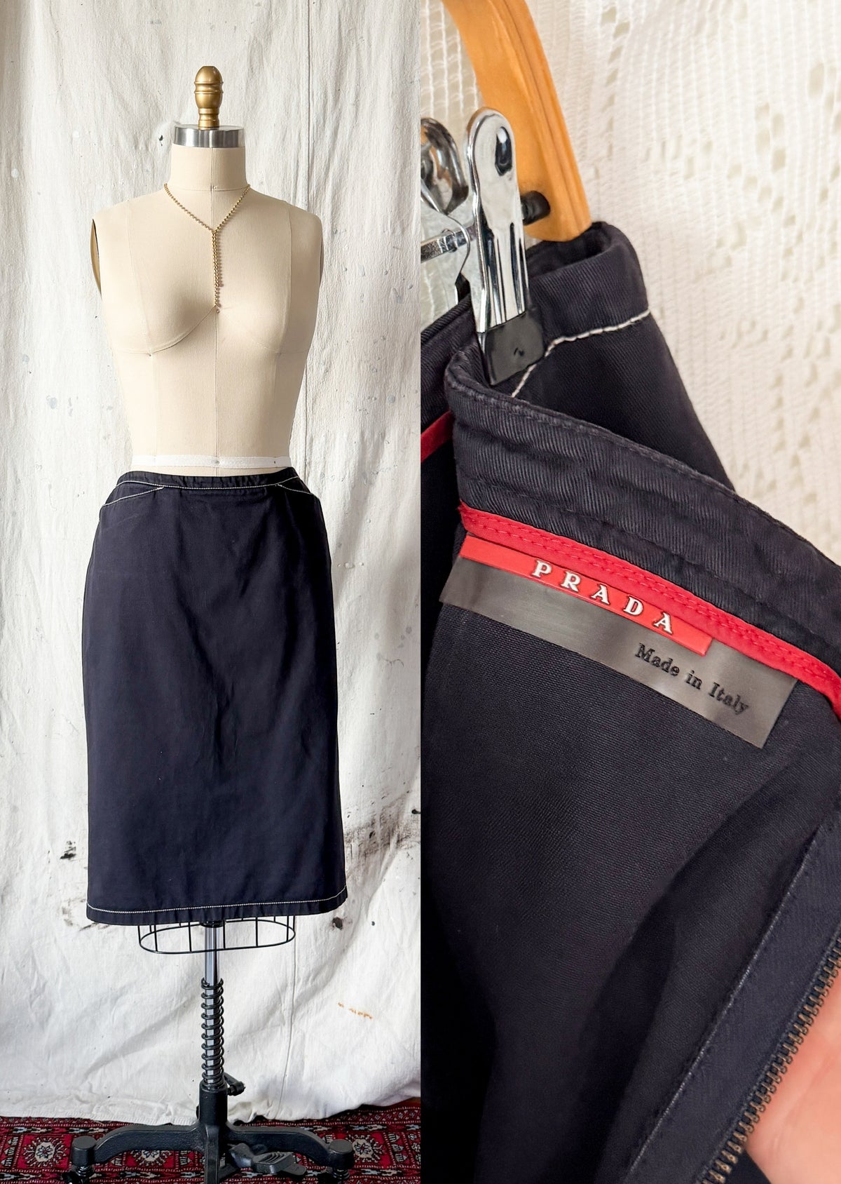 Prada Sport Linea Rossa Plum Brown Midi Pencil Skirt Made in Italy (IT 44 or US 10)