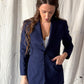 Vintage 90s Ralph Lauren Collection Purple Label Navy Wool Fitted Blazer Jacket