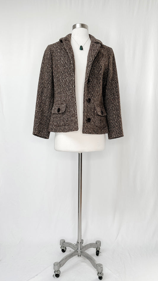 Weekend Max Mara Brown & Plum Wool Short Coat (10 or M)