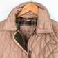 L.L. Bean Khaki Light Brown Quilted Green Corduroy Trim Riding Chore Jacket