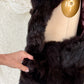 Vintage Andrew Marc Dark Brown New Zealand Opossum Fur & Leather Moto Style Vest