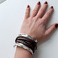 Uno de 50 Ibiza Silver Plated Leather Wrap Cuff Bracelet
