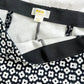 Anthropologie Maeve Black White Daisy Flower Kick Flare Pants (M)
