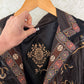 BIYA by Johnny Was Olive Brown Embroidered Studded Boho Moto Jacket