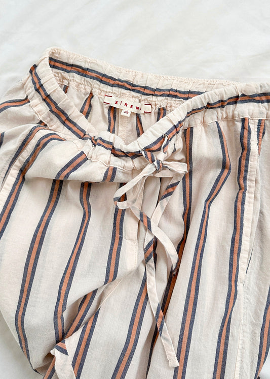 XiRena Draper Stripe Tapered Ankle Drawstring Pants (XS)