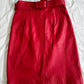 Vintage Wilson's Red Leather Belted Skirt