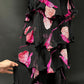 Vintage Russell Trusso Black Silk Embellished Tiered Dress (L/XL)