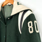 Vintage 70s Elyria Catholic Panthers Green Varsity Lettermen Jacket (S)