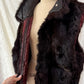 Vintage Andrew Marc Dark Brown New Zealand Opossum Fur & Leather Moto Style Vest
