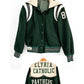 Vintage 70s Elyria Catholic Panthers Green Varsity Lettermen Jacket (S)