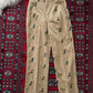 Vintage 70s Khaki Embroidered Mallard Duck Chino High Waist Pants