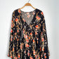 Free People Bella Printed Black Floral Tunic (M)