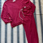 The GREAT College Crewneck Distressed Terry Cotton Sweatshirt (3 or L)