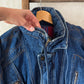 Vintage 90s In Crowd Denim Ski Jacket Southwestern Lined Oversized Coat