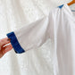 1940s White Nautical Sailor Blouse with Chambray Trim