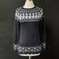 Gray and White Alpaca Knit Sweater (S)