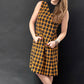 Vintage 60s Kenny Classics Golden Yellow Check Sheath Dress