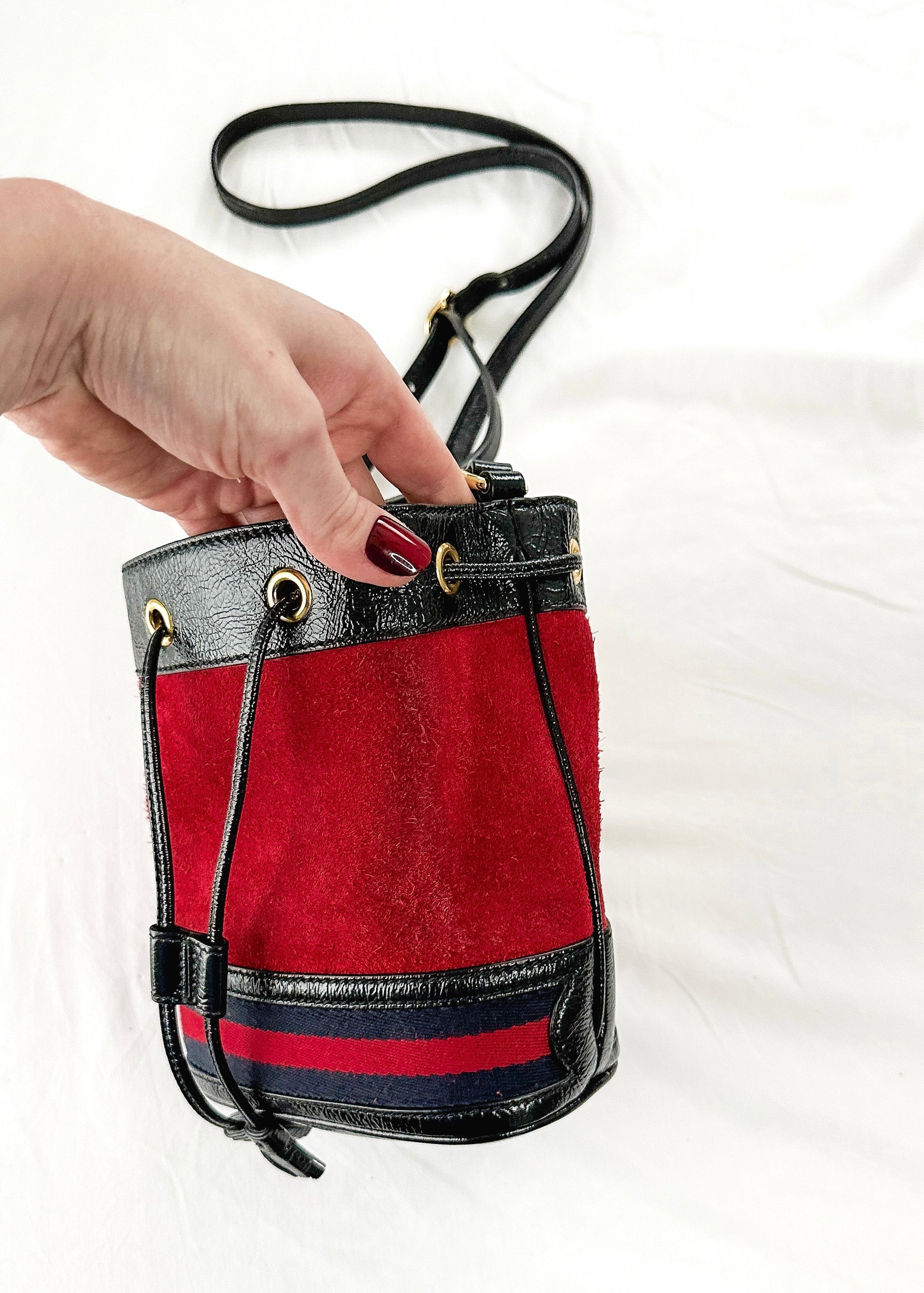 Gucci Small Ophidia Red Suede Bucket Bag Purse – The Wandering