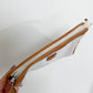 Vintage 80s Celine White & Brown Leather Pouch Clutch Purse