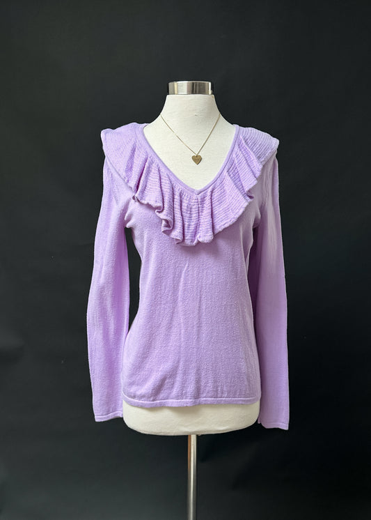 Lauren by Ralph Lauren Light Purple Cashmere Silk Blend Knit Top (S)