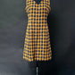 Vintage 60s Kenny Classics Golden Yellow Check Sheath Dress