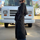 Vintage 80s Forecaster Classic Black Trench Coat with Wool Zip Lining (M)