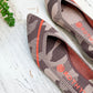 NEW Rothy’s Taupe Camo & Orange Neon Stripe Point Flat Shoes (8)