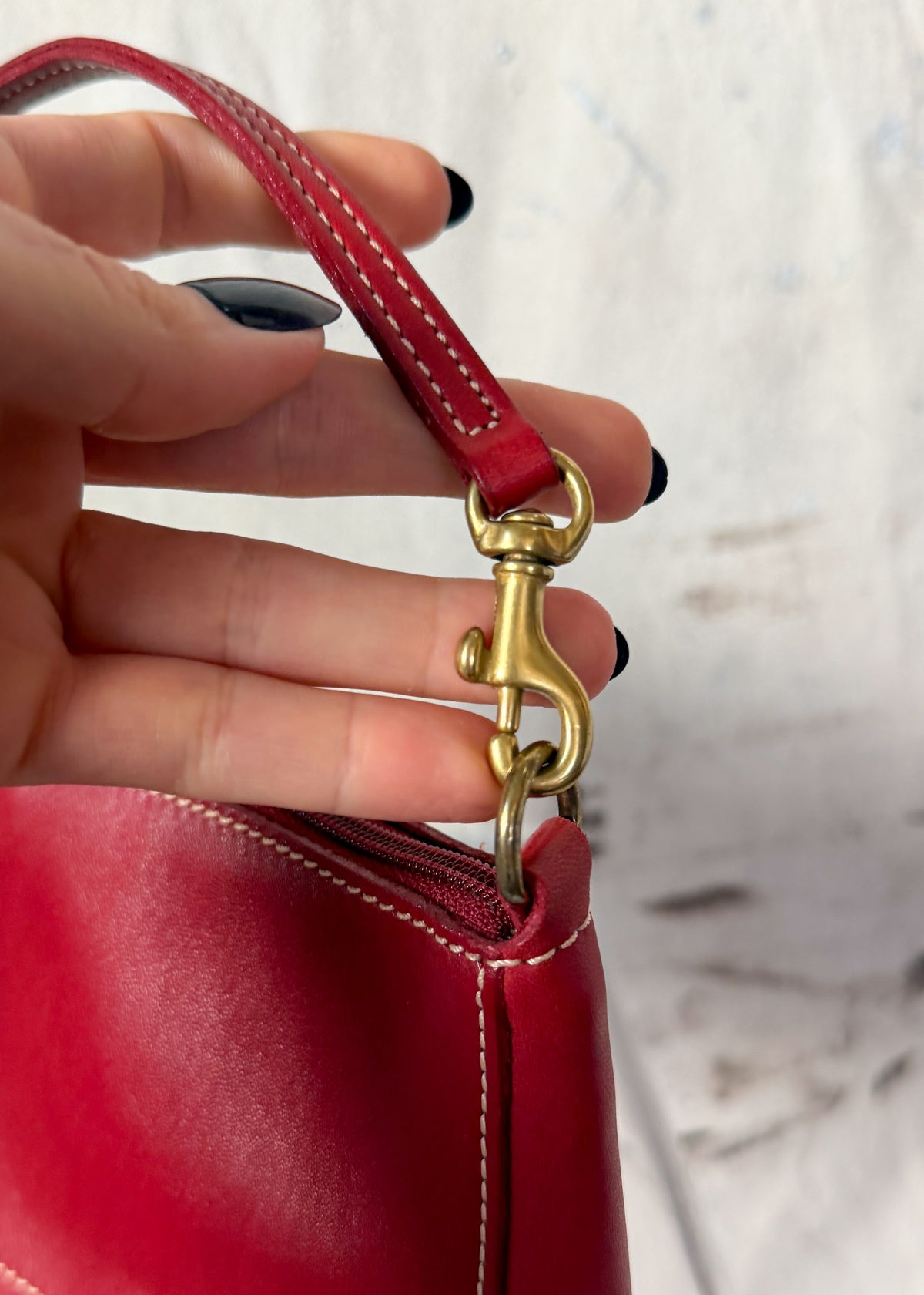Vintage Coach Red Leather Bleeker Demi Purse # 9311