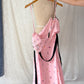 Vintage 1980s Jack Mulqueen Pink Silk Abstract Print Dress (6)