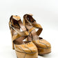 Alaïa Light Tan Brown Patent Leather Platform Pumps (37 or 7)