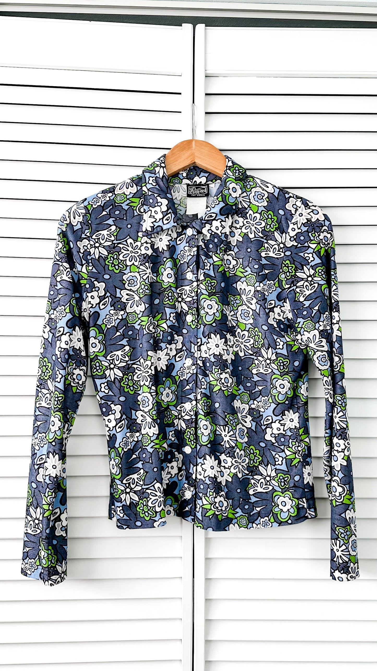 Vintage Terry Floral Button Down (S)