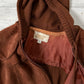 Vintage 1970s Brown Suede Patchwork and Knit Belted Jacket (L)