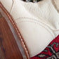 Frye Samantha Hiker Combat in Ivory Leather Shearling and Green Laces Winter Boots (7.5)