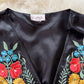 Vintage 90s Mary McFadden Black Floral Embroidered Vest (L)