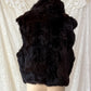 Vintage Andrew Marc Dark Brown New Zealand Opossum Fur & Leather Moto Style Vest