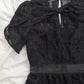 Self-Portrait Black Lace Cap Sleeve Mini Dress (US 4)